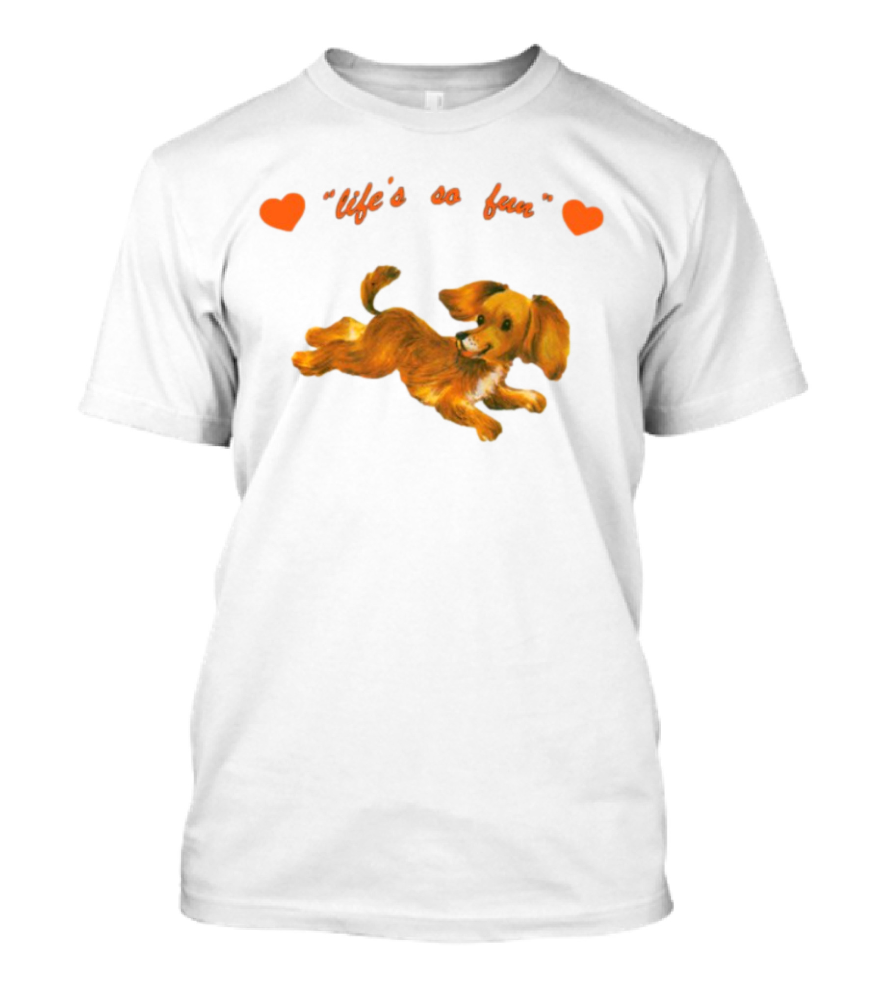 "Life's So Fun Playful Dog Hearts" T-Shirt
