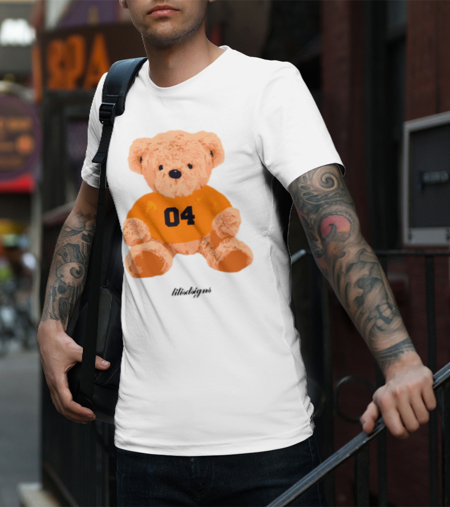 Lilisdsigns 04 Teddy Bear Plush Toy In Orange T-Shirt