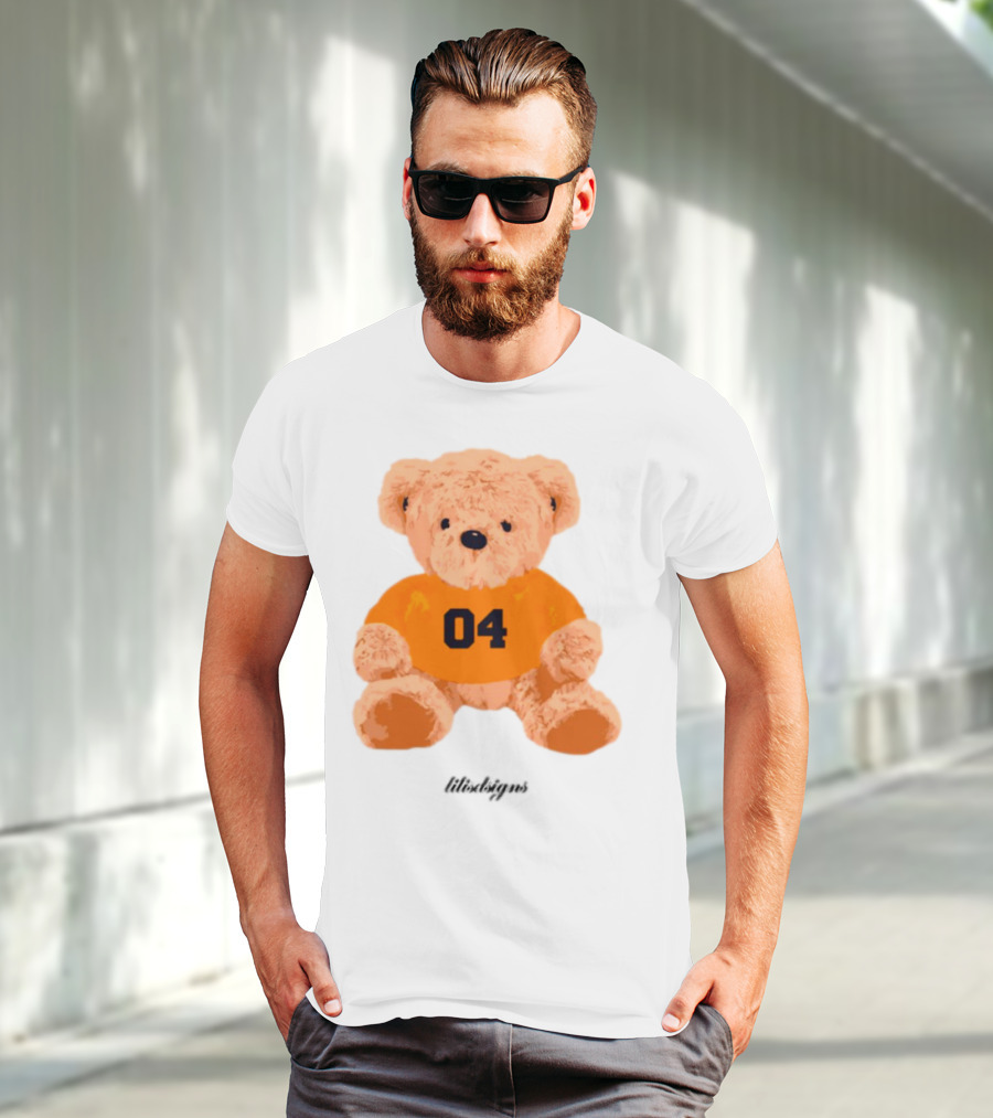 Lilisdsigns 04 Teddy Bear Plush Toy In Orange T-Shirt