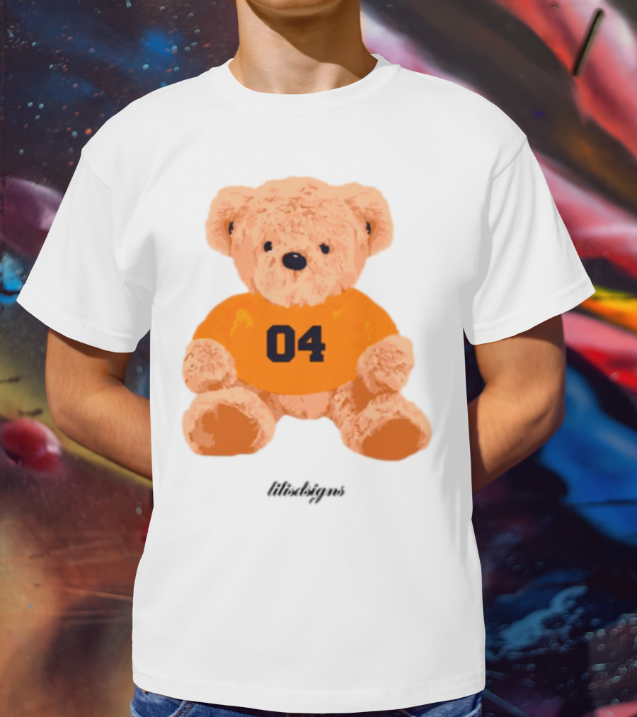 Lilisdsigns 04 Teddy Bear Plush Toy In Orange T-Shirt