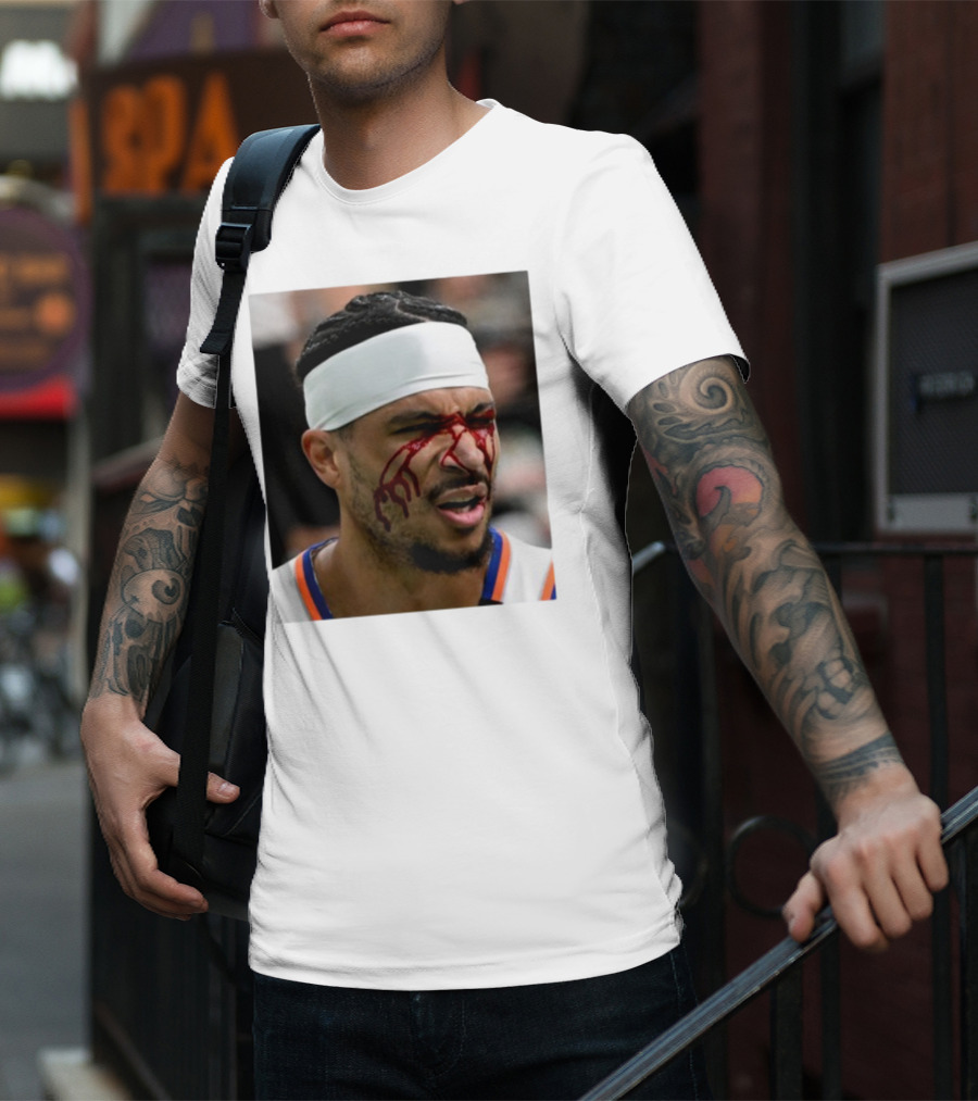 Limited Edition Josh Hart New York Knicks Elbowed Face Moment T-Shirt