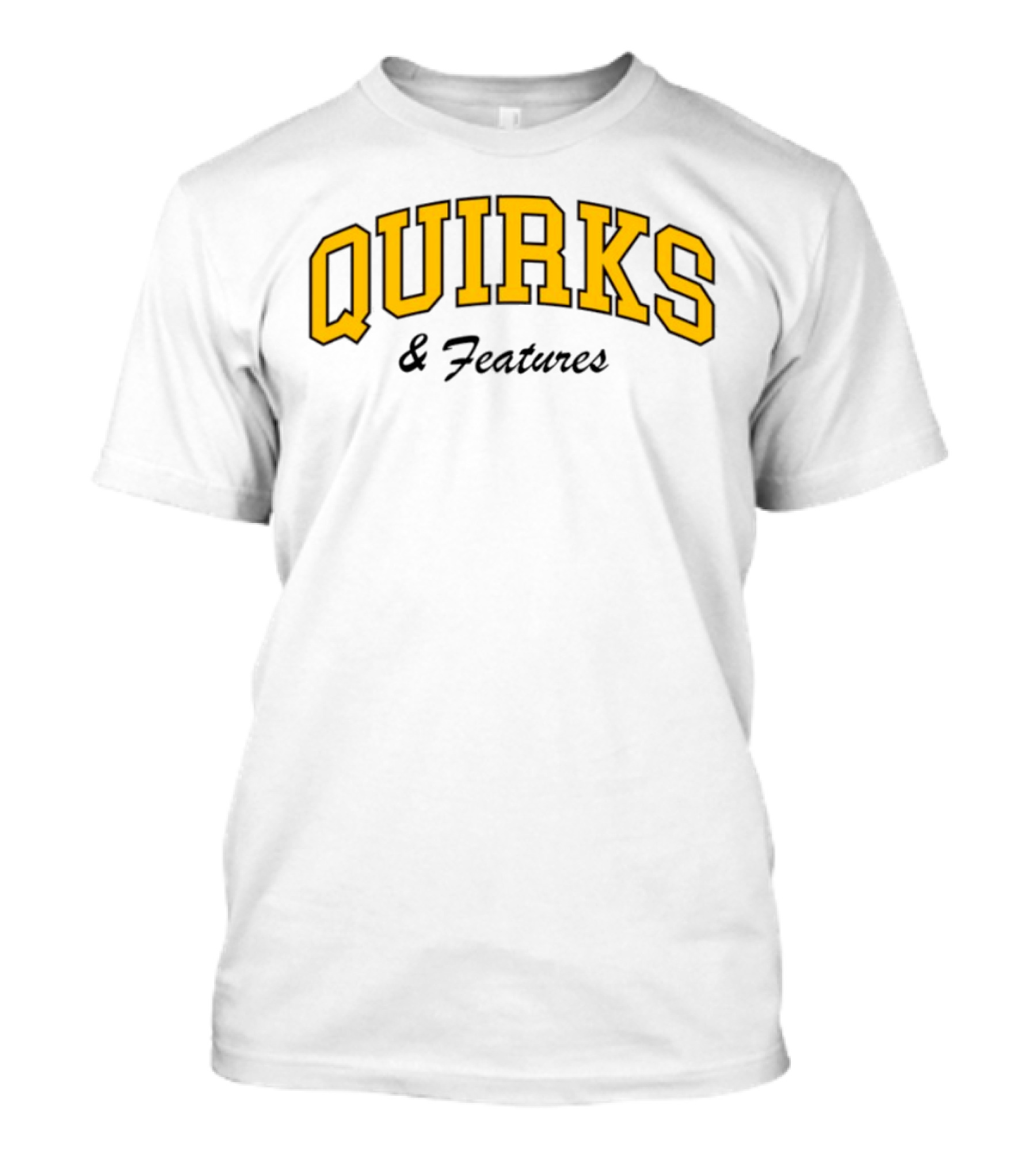 Quirks Yellow Lettering College Style T-Shirt