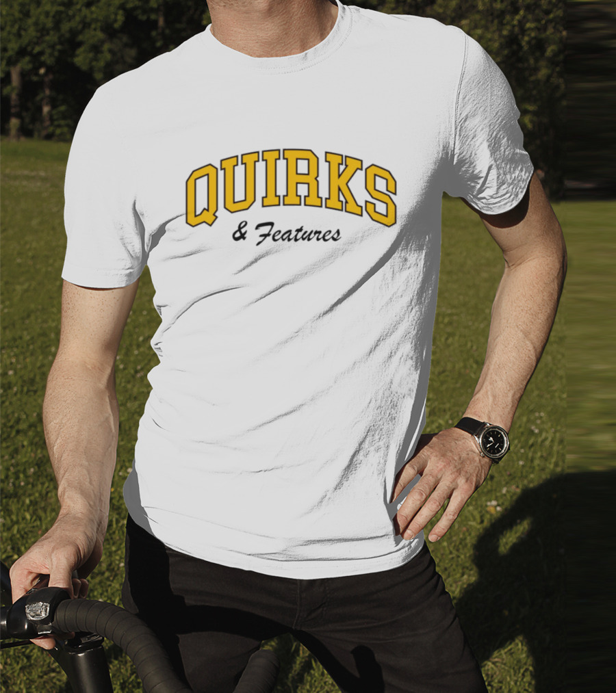 Quirks Yellow Lettering College Style T-Shirt