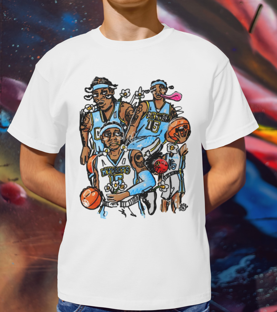 Vxmeee Doodle Melo Nuggets 15 Denver Basketball T-Shirt