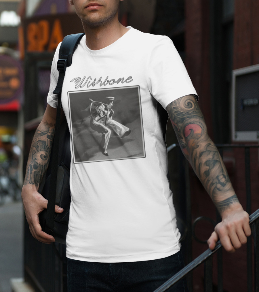 Wishbone Sailor Jumping Album Cover Black And White T-Shirt