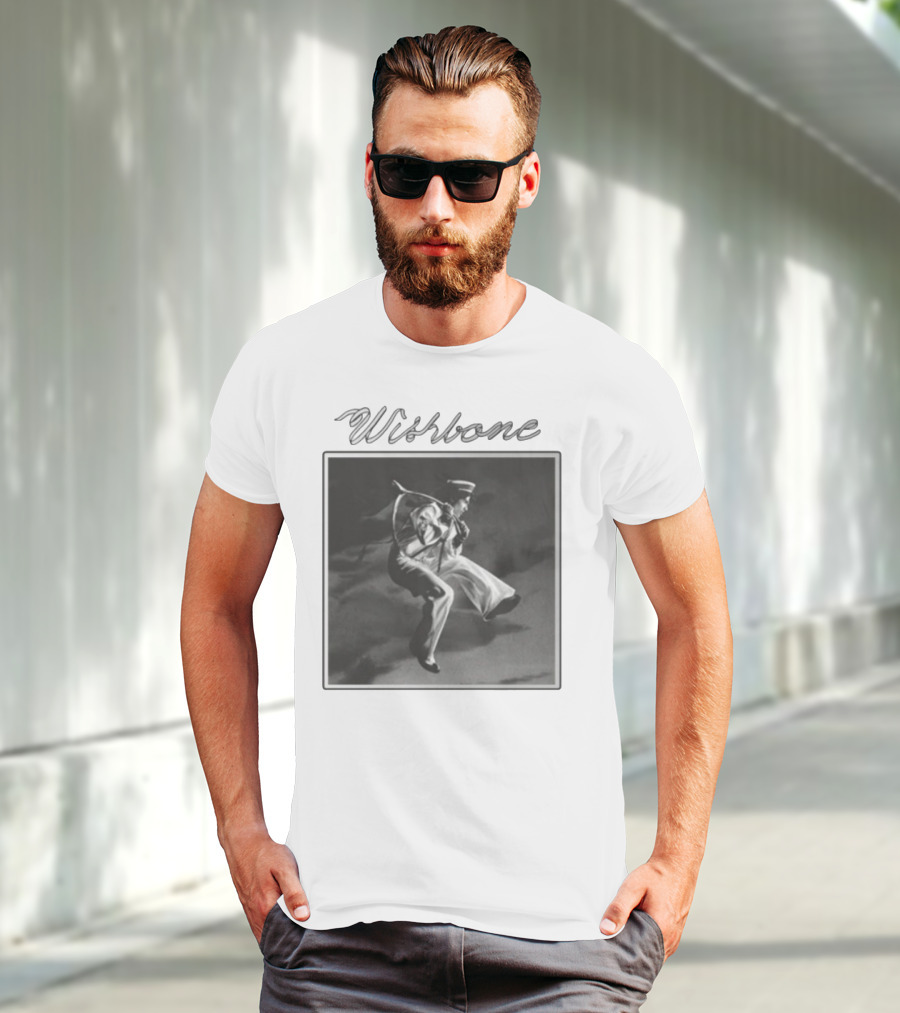 Wishbone Sailor Jumping Album Cover Black And White T-Shirt