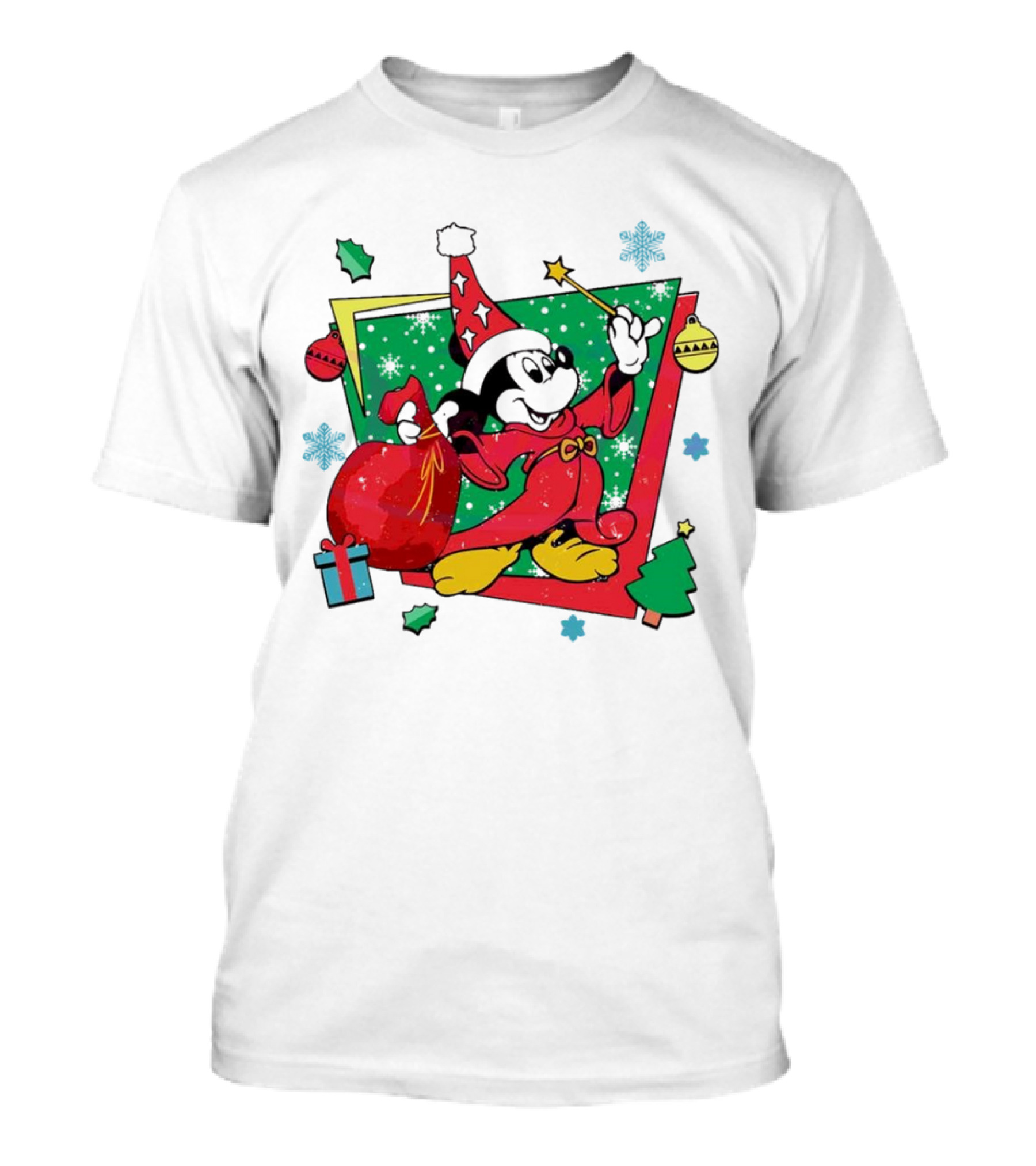 Mickey Sorcerers Apprentice Christmas 90s Magic Holiday T-Shirt