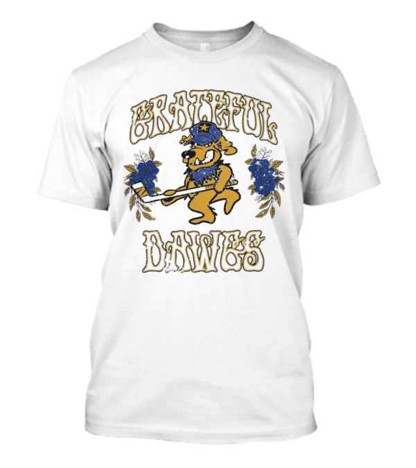 Grateful Dawgs Rail Yard Dawgs Walking Dog With Hat And Flowers T-Shirt