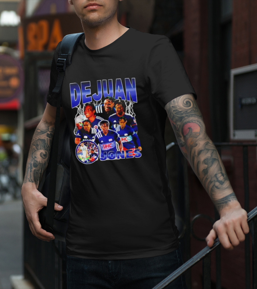 DEJUAN JONES Soccer Bootleg With JHC Logo And Lightning Background T-Shirt