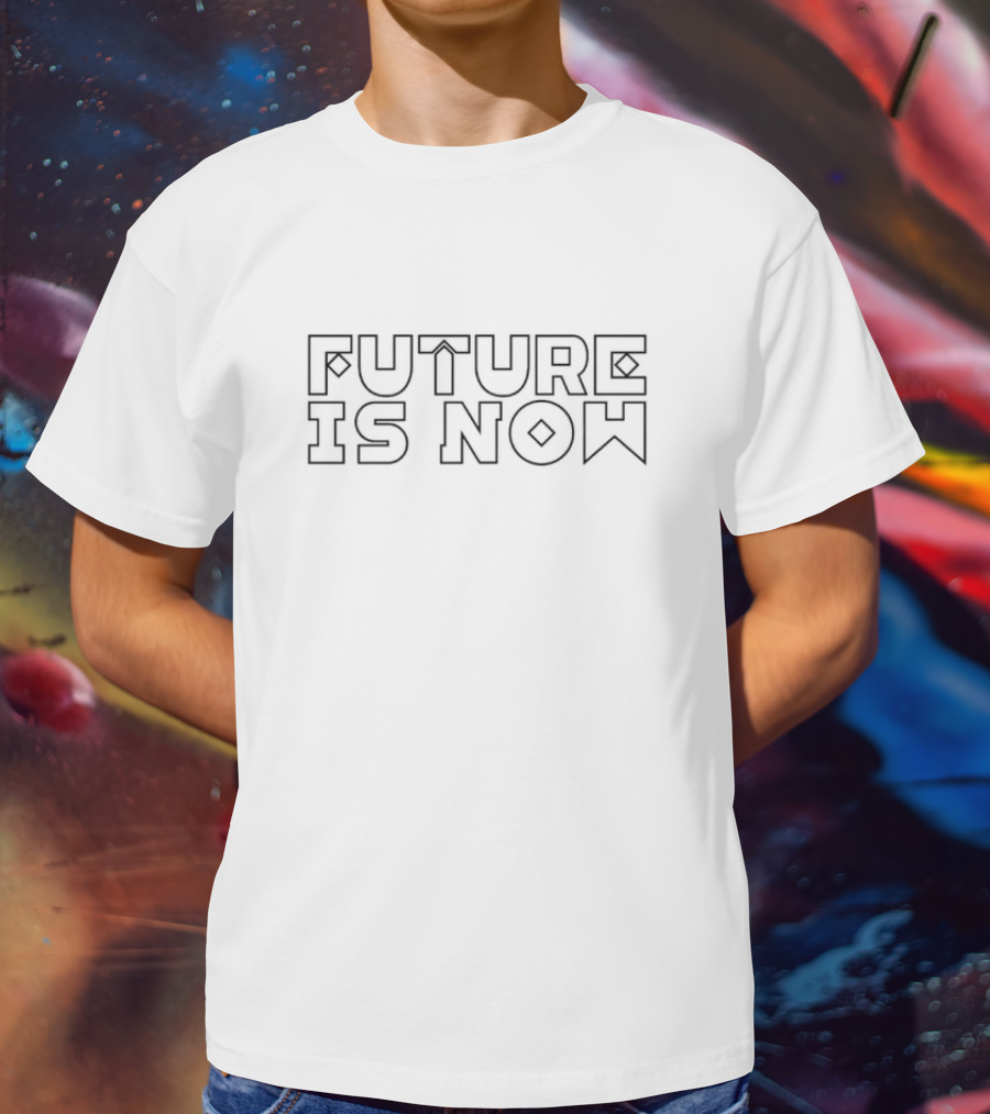 Future Is Now Geometric Lettering T-Shirt