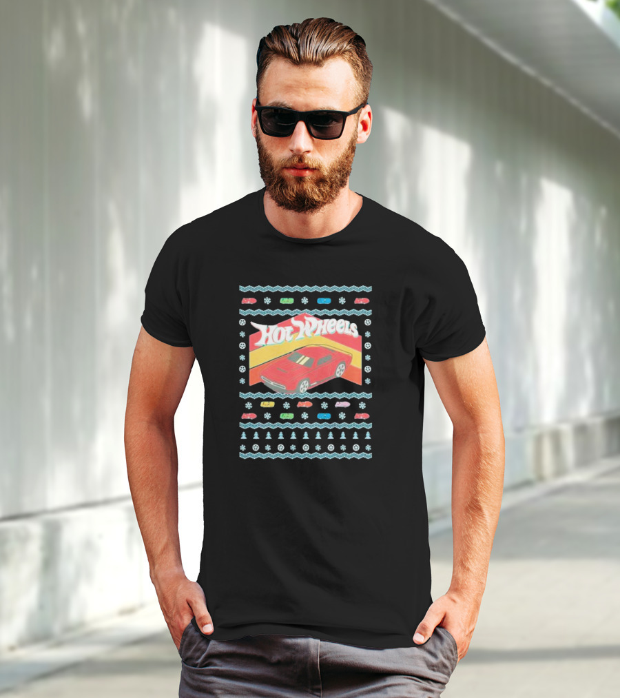 Hot Wheels Holiday Red Car Snowflake T-Shirt