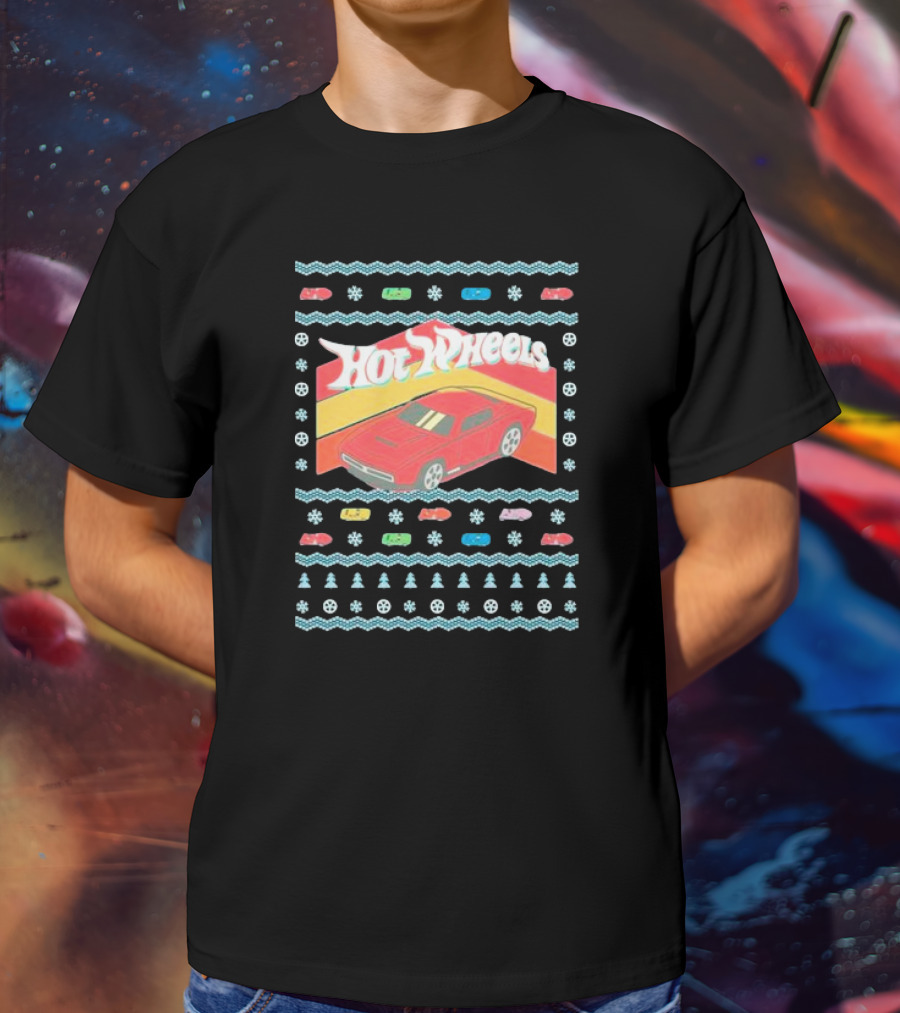 Hot Wheels Holiday Red Car Snowflake T-Shirt