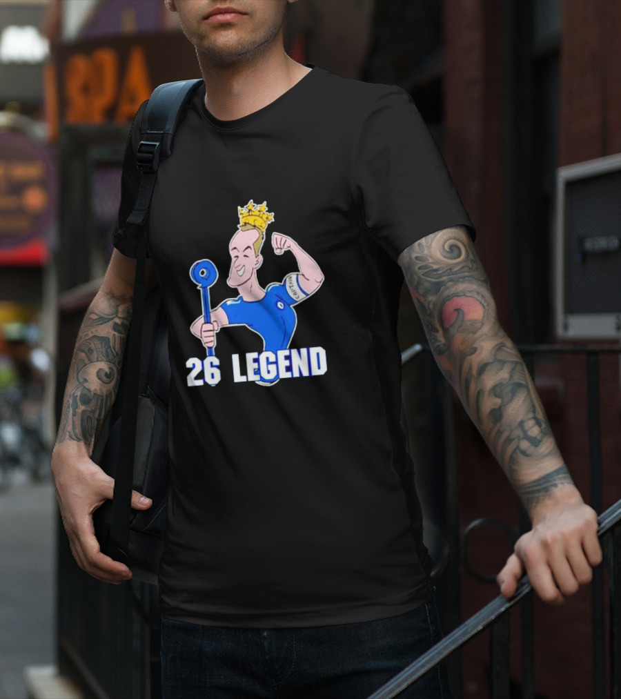 26 Legend Cartoon Crowned Football Captain T-Shirt