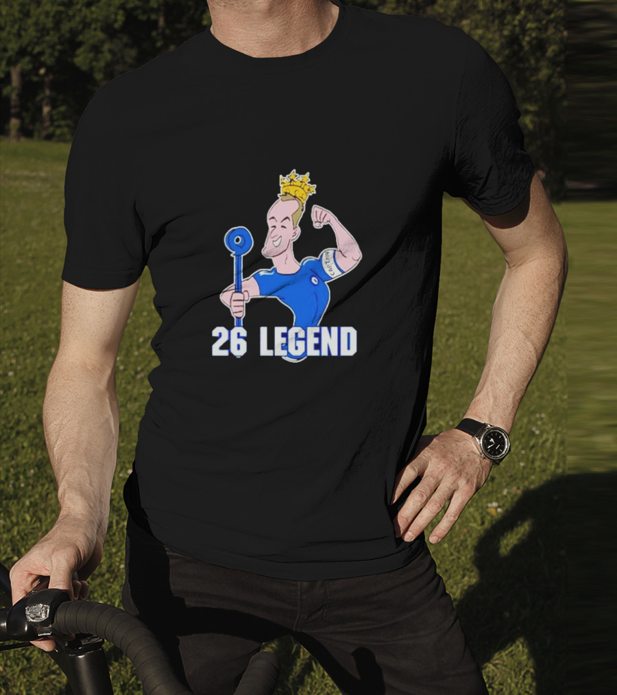 26 Legend Cartoon Crowned Football Captain T-Shirt