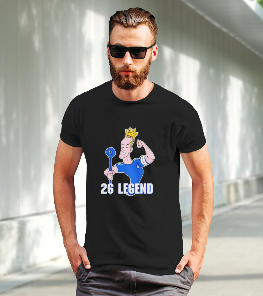 26 Legend Cartoon Crowned Football Captain T-Shirt