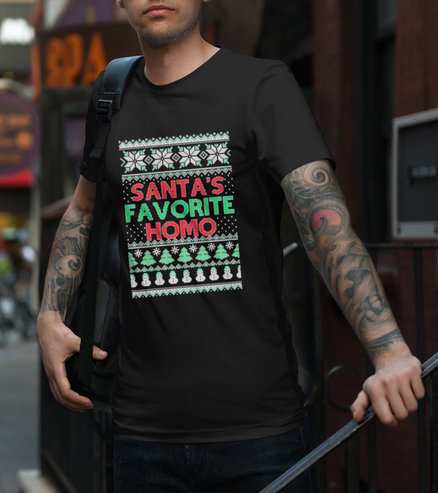 Santa's Favorite Homo Ugly Christmas Sweater T-Shirt