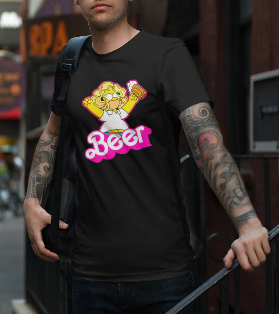 Beerbie Homer Simpson Beer Barbie T-Shirt