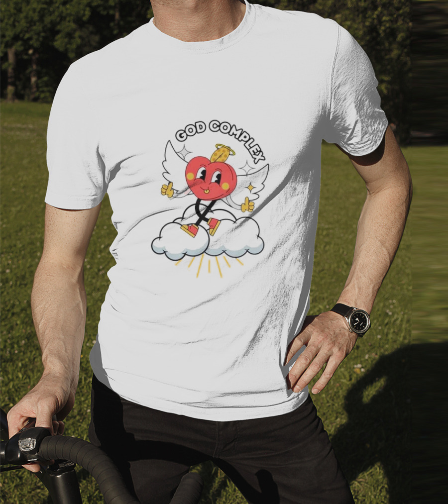 Heart With Angel Wings On Cloud God Complex T-Shirt