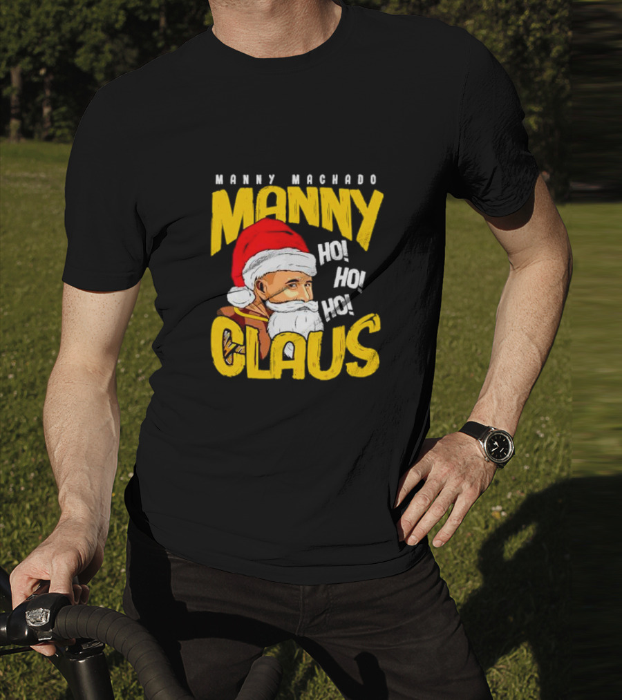 Manny Machado Manny Claus Santa Hat Ho Ho Ho T-Shirt