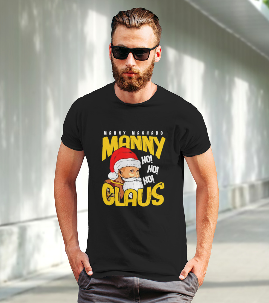 Manny Machado Manny Claus Santa Hat Ho Ho Ho T-Shirt