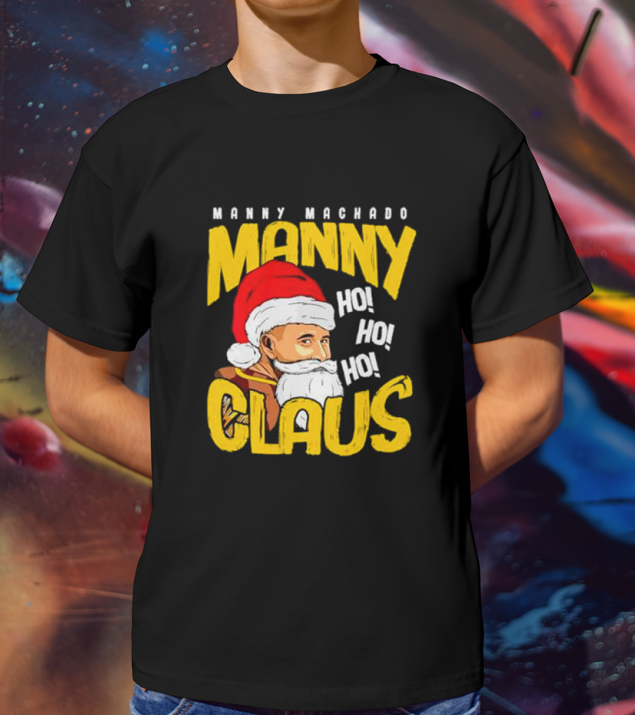 Manny Machado Manny Claus Santa Hat Ho Ho Ho T-Shirt