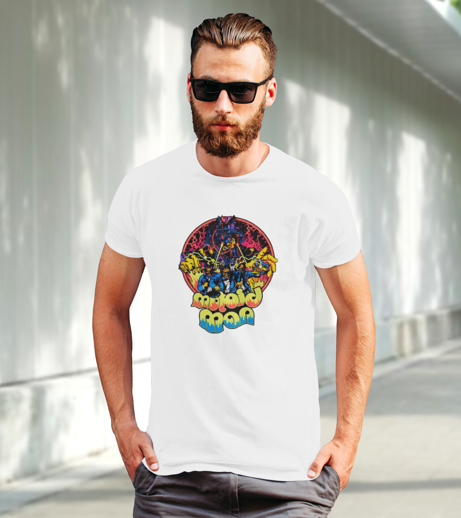 Mutoid Man CoTV Psychedelic Comic Style Superheroes With Lightning And Fiery Hands T-Shirt
