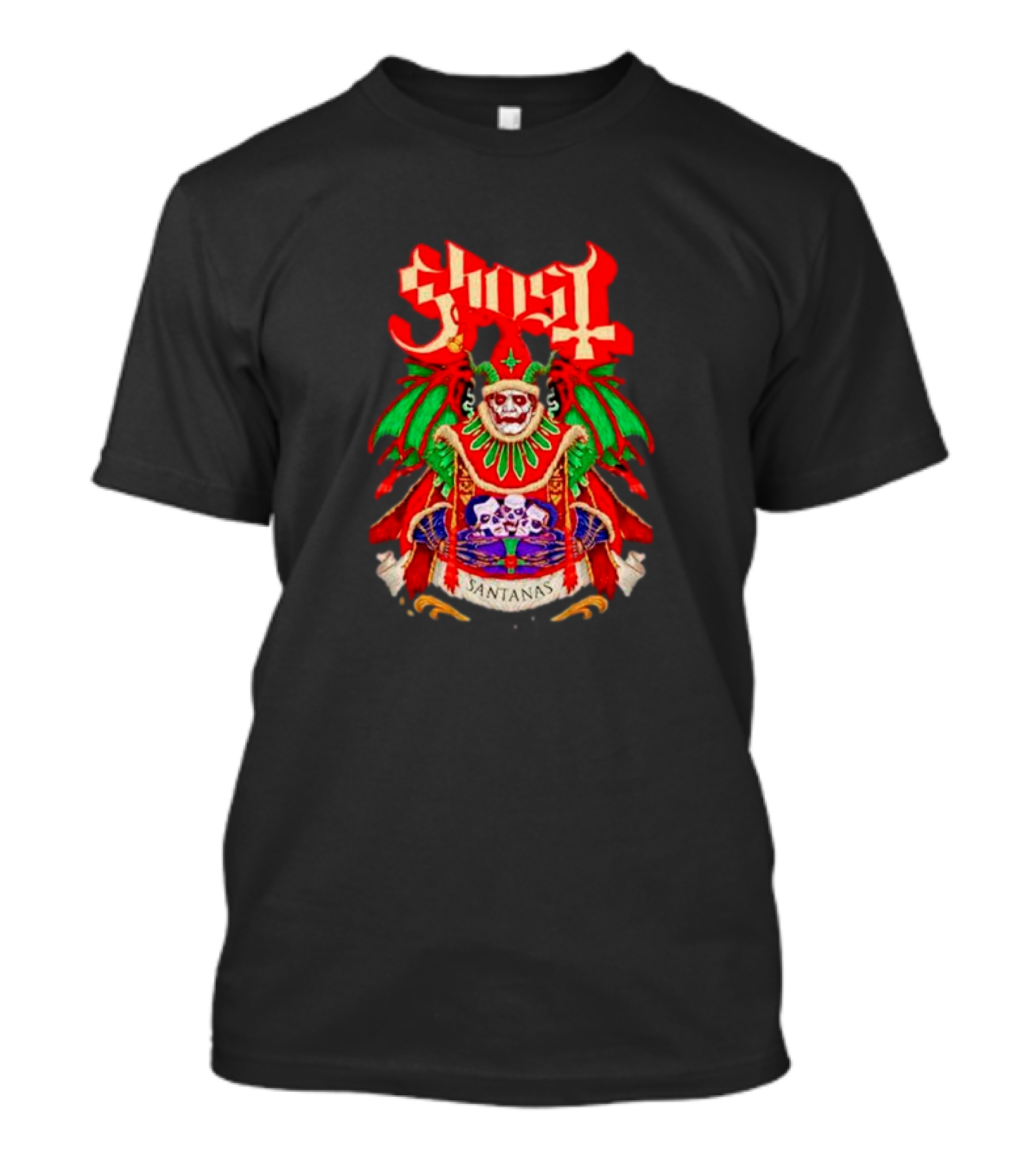 Ghost Santa Claus Santanas Yuletide Feast Christmas Skulls T-Shirt