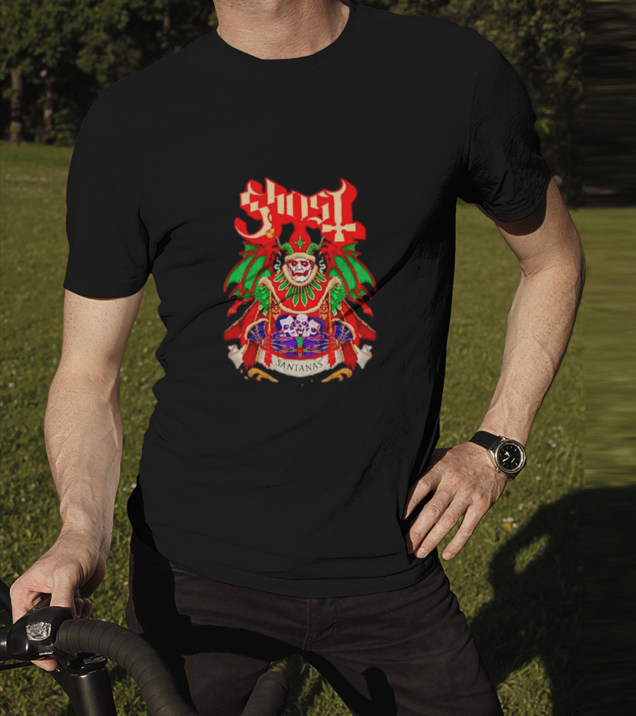Ghost Santa Claus Santanas Yuletide Feast Christmas Skulls T-Shirt