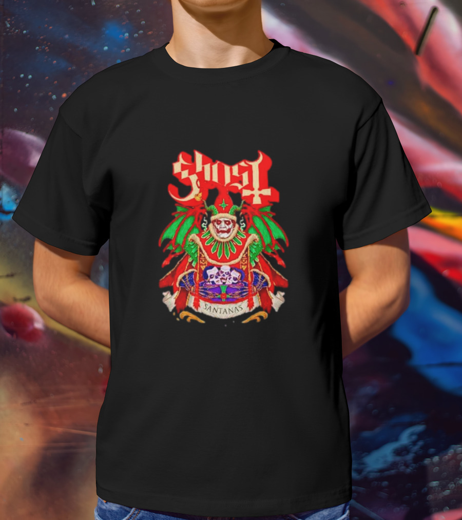 Ghost Santa Claus Santanas Yuletide Feast Christmas Skulls T-Shirt