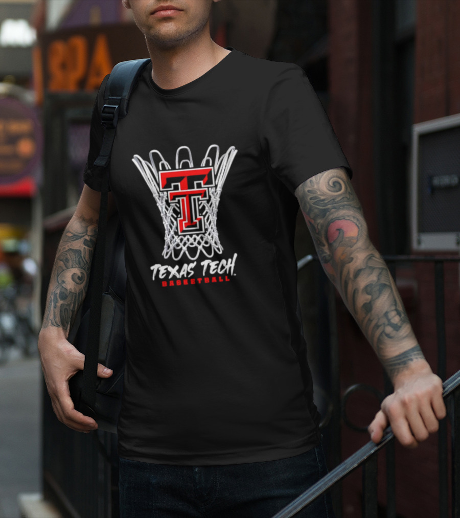 Texas Tech Basketball T Logo With Net T-Shirt