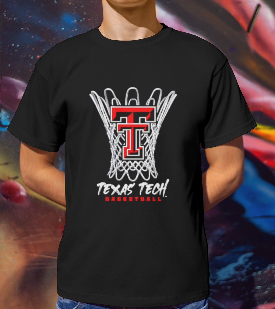 Texas Tech Basketball T Logo With Net T-Shirt