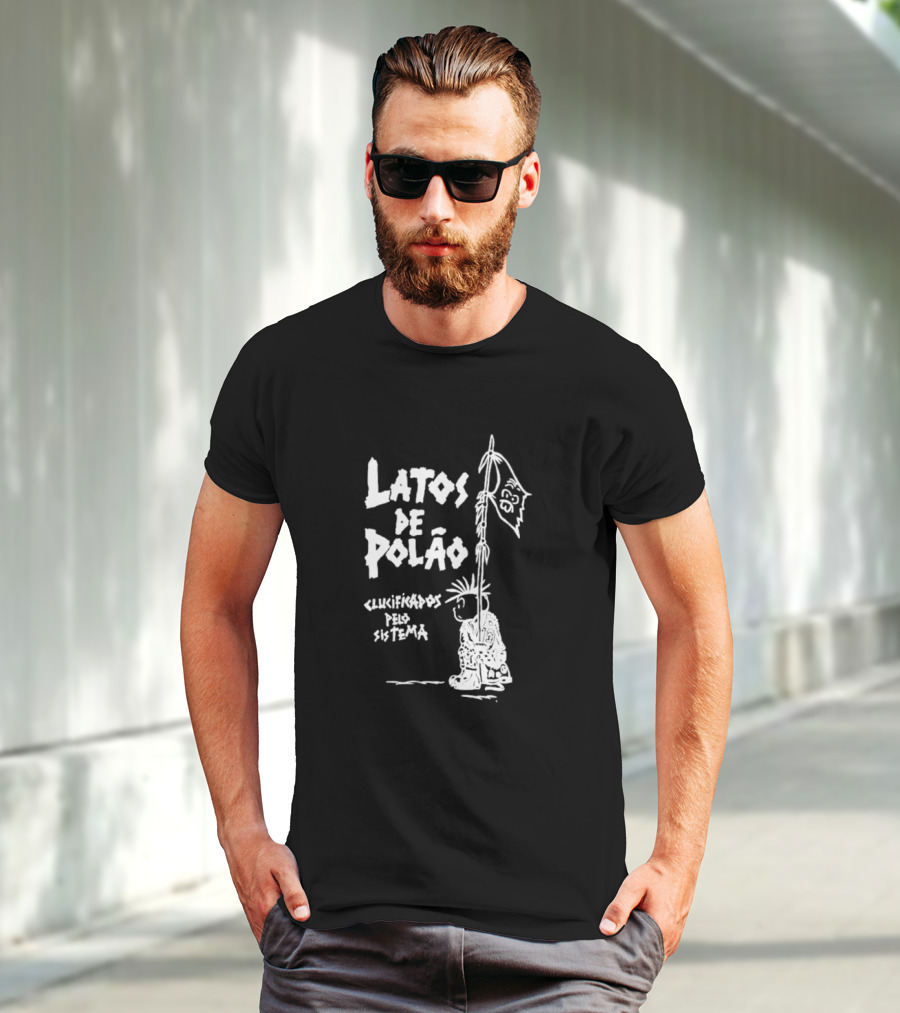 Latos De Polão Clucificados Pelo Sistema 89 Flag Cartoon Drawing T-Shirt