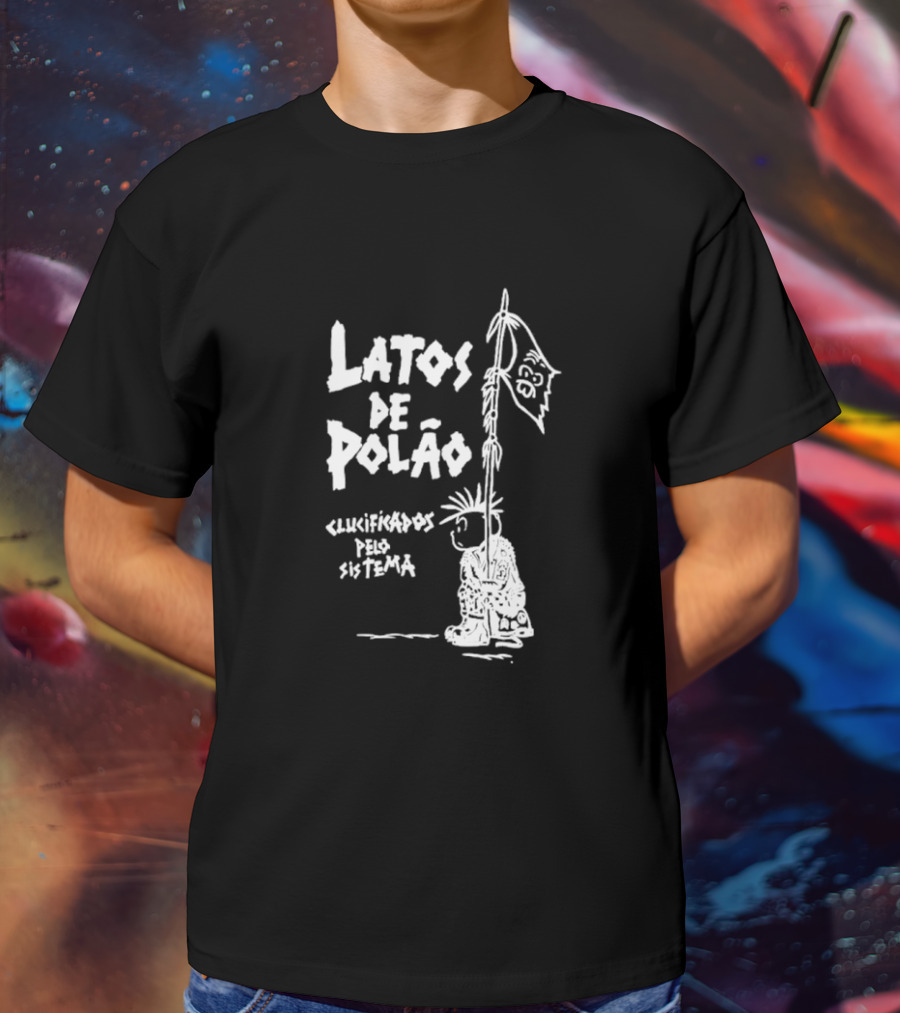 Latos De Polão Clucificados Pelo Sistema 89 Flag Cartoon Drawing T-Shirt