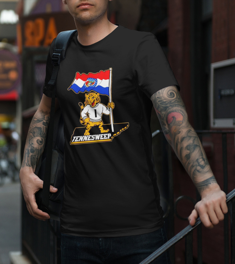 Missouri Tigers Tennesweep Flag Victory T-Shirt