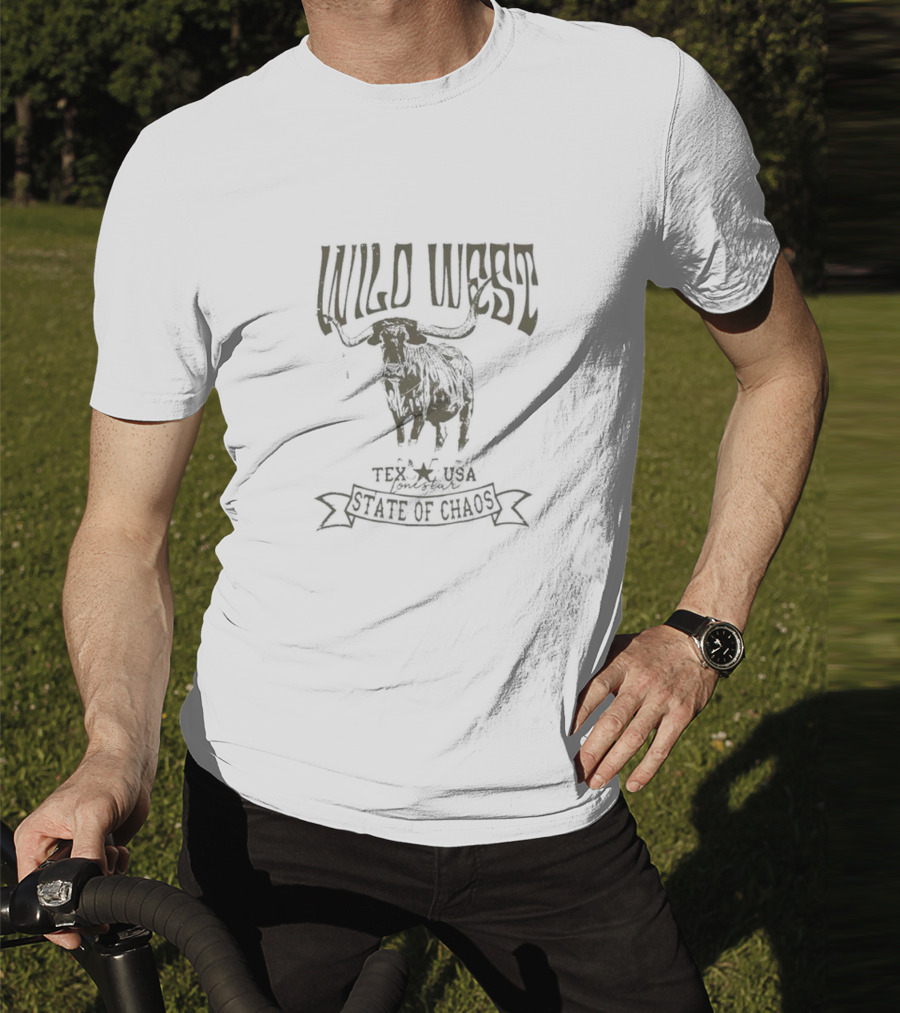 Wild West Longhorn Texas USA State Of Chaos T-Shirt