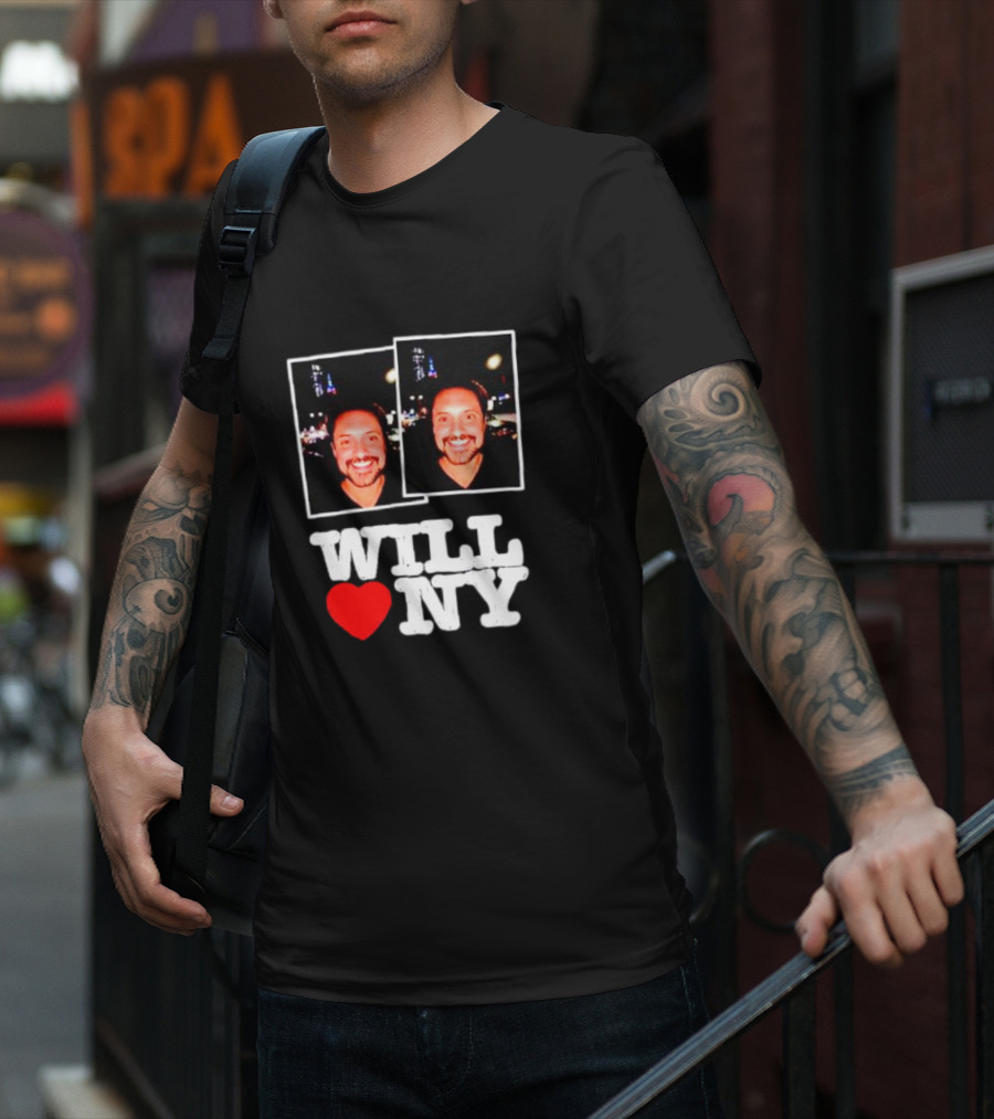 WILL ❤️ NY Double Photo Smiling Face T-Shirt