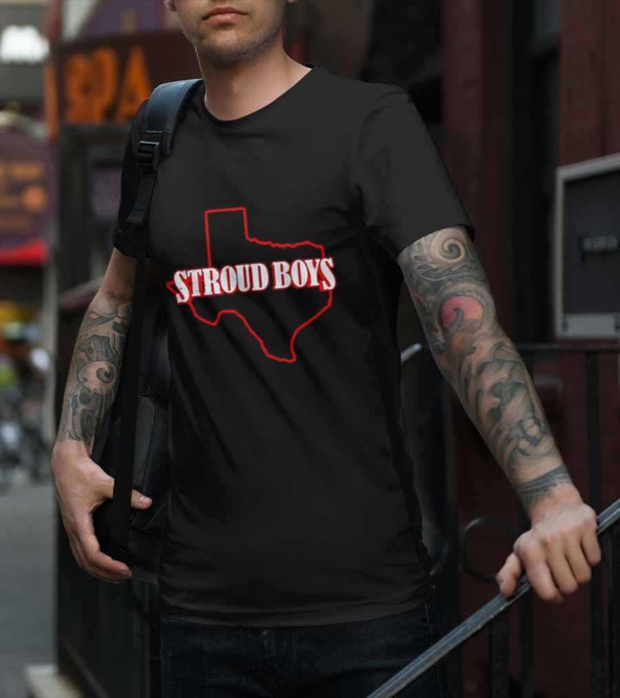 Stroud Boys Texas Outline In Red T-Shirt