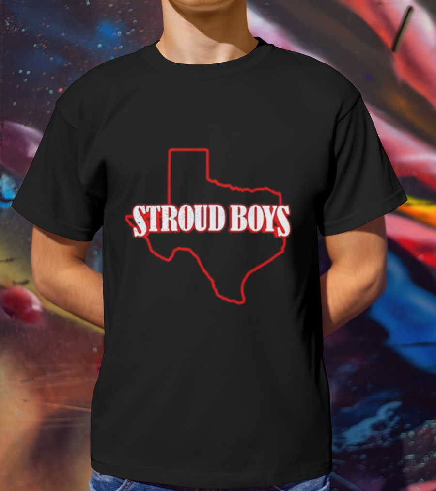 Stroud Boys Texas Outline In Red T-Shirt