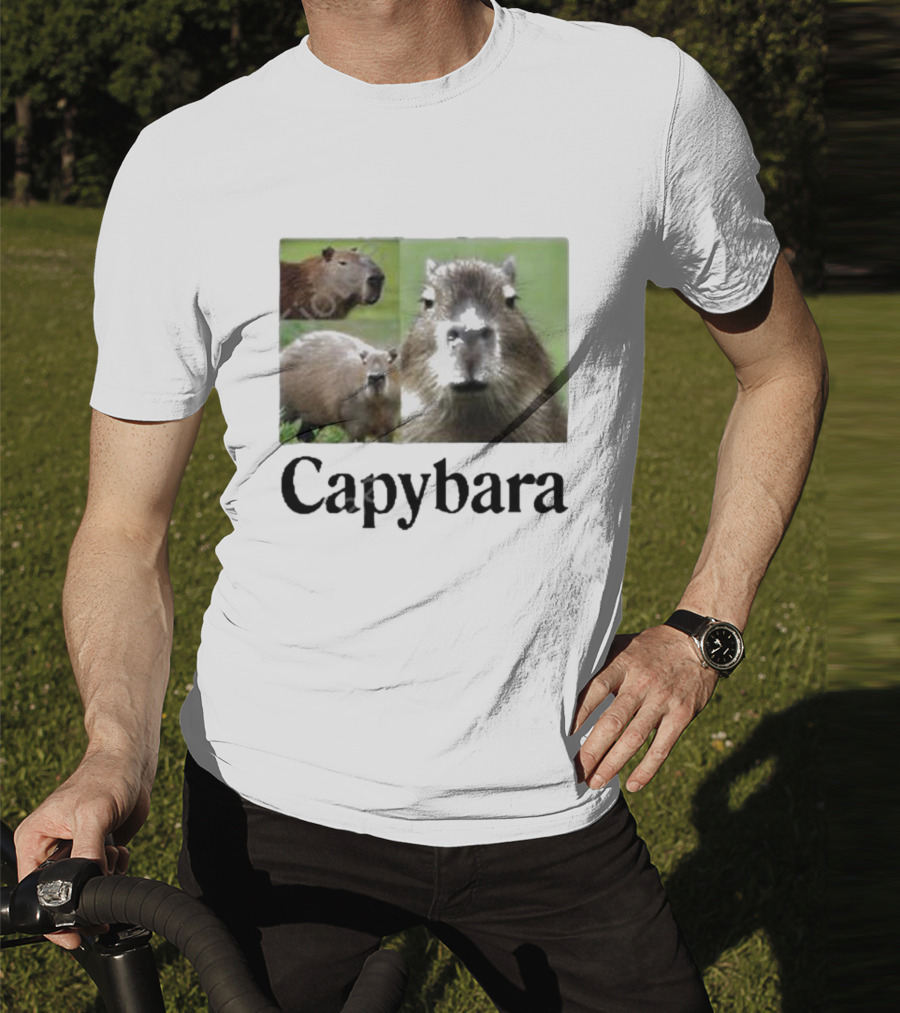 At The Moment Shop Capybara Trio Close-Up T-Shirt
