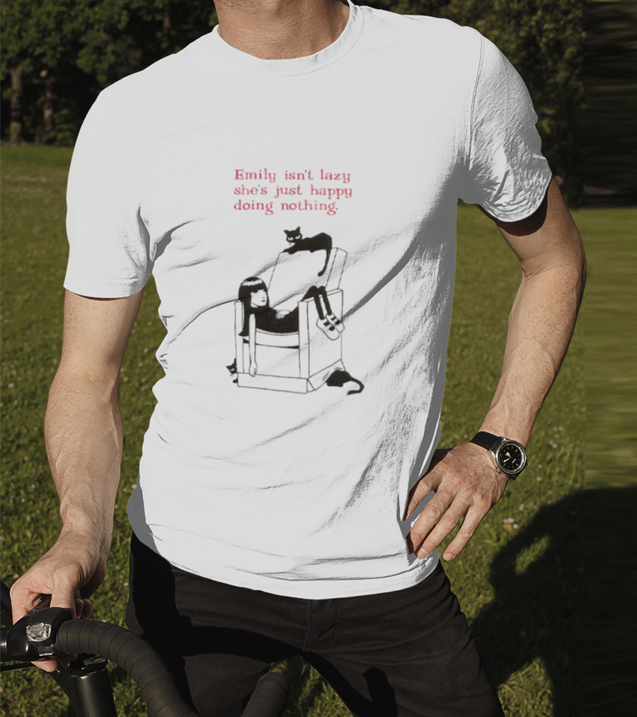 Emily Isn’t Lazy She’s Just Happy Doing Nothing Chair And Cat T-Shirt