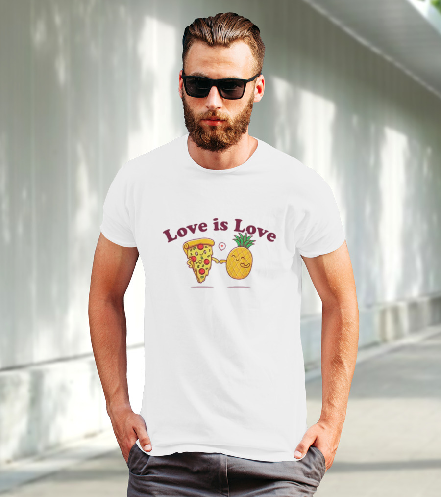Love Is Love Pizza And Pineapple Friendship T-Shirt
