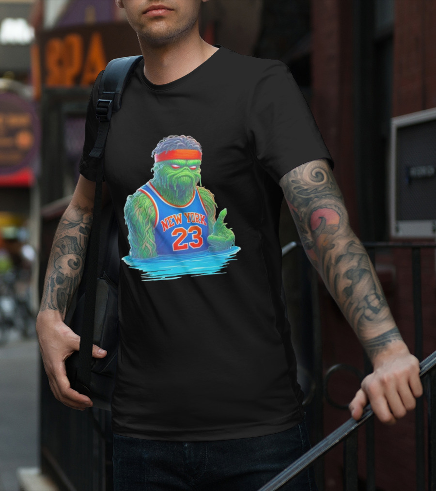 Mitchell Robinson New York Knicks Blockness Monster 23 Iconic Monster T-Shirt