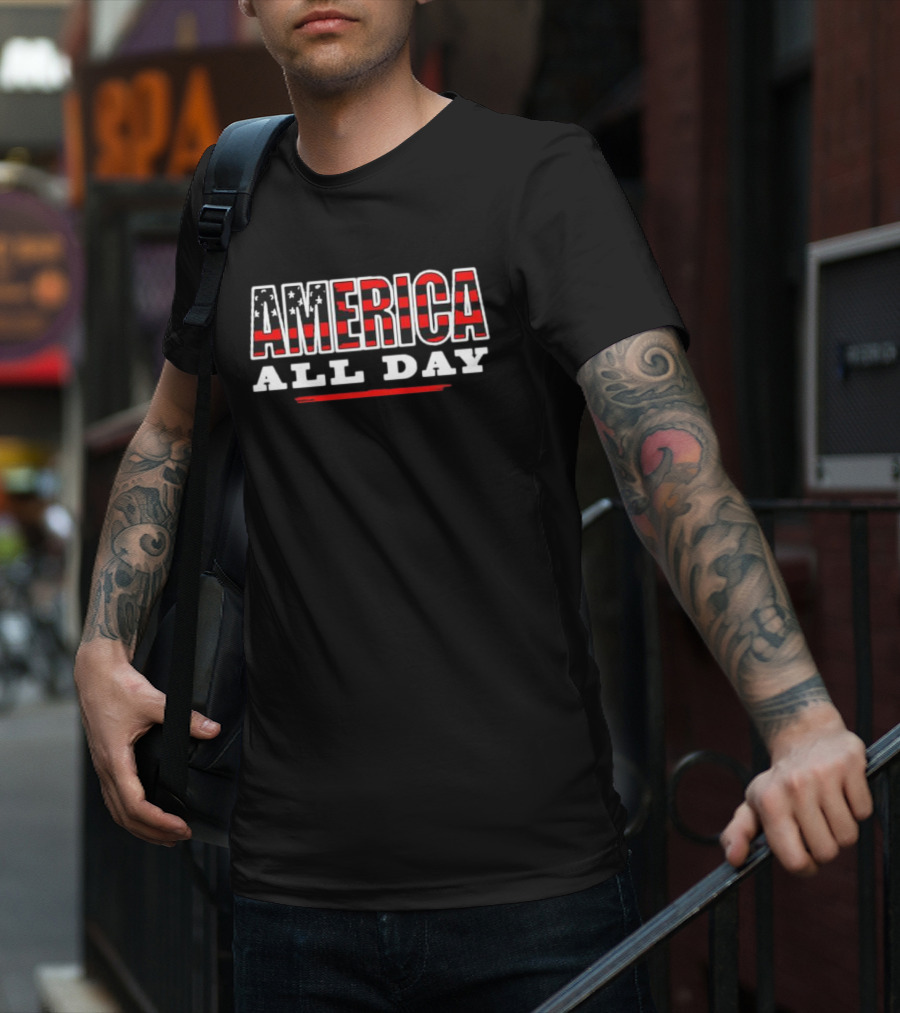 AMERICA All Day Stars Stripes T-Shirt