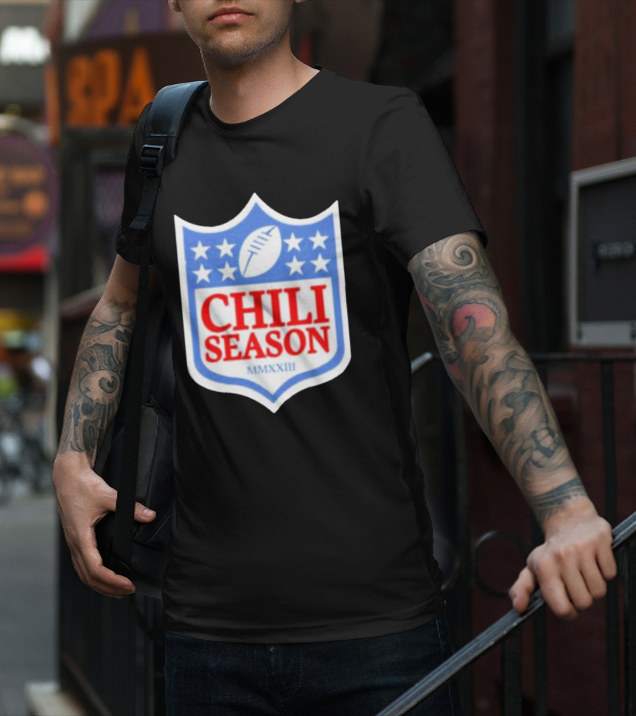 Chili Season MMXXIII Football Shield T-Shirt