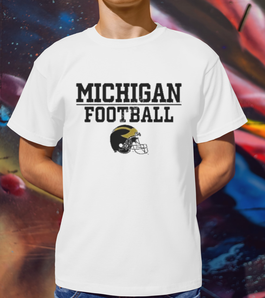 Mden Michigan Football Helmet T-Shirt