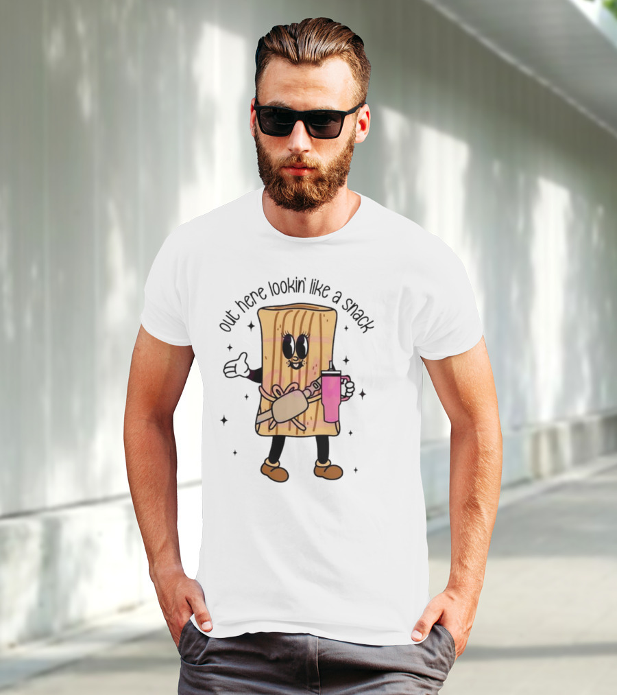 Out Here Lookin' Like A Snack Tamale With Coffee Cup And Cute Smile T-Shirt