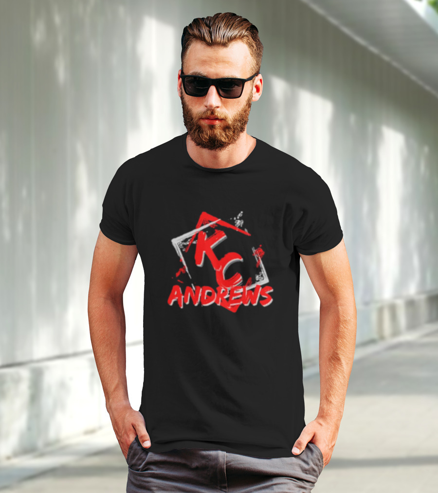 KC Andrews Red White Graffiti Style Text And Shapes T-Shirt