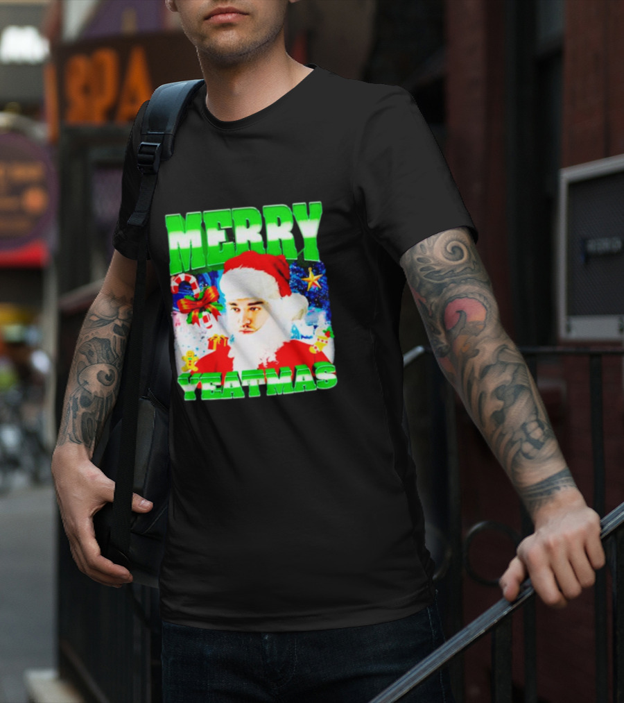 Rapper Yeat Santa Merry Yeatmas Funny Christmas Holiday T-Shirt
