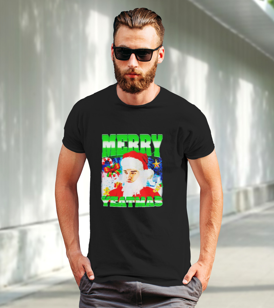 Rapper Yeat Santa Merry Yeatmas Funny Christmas Holiday T-Shirt