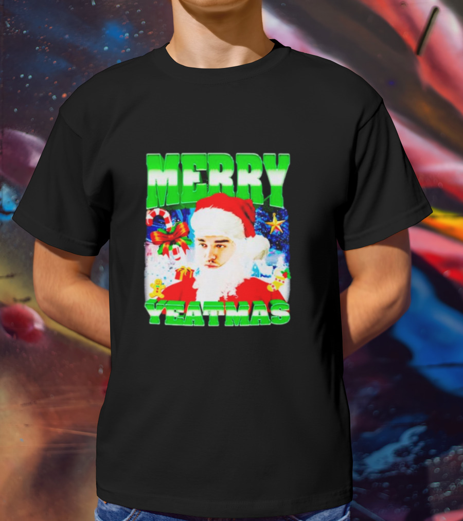 Rapper Yeat Santa Merry Yeatmas Funny Christmas Holiday T-Shirt